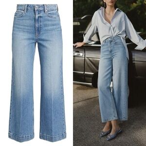 Anthropologie Paige Harper Ankle Wide Leg Crop Jeans